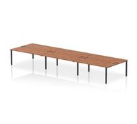 Impulse Bench B2B 6 Person 1800 Black Frame Office Bench Desk Walnut