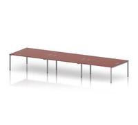 Impulse Bench B2B 6 Person 1800 Silver Frame Bench Desk Brick Red