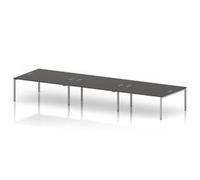 Impulse Bench B2B 6 Person 1800 Silver Frame Bench Desk Carbon Grey