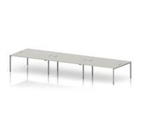 Impulse Bench B2B 6 Person 1800 Silver Frame Bench Desk Dove Grey