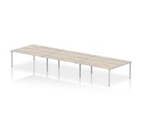 Impulse Bench Bench B2B 6 Person 1800 Silver Frame Office Bench Desk Grey Oak