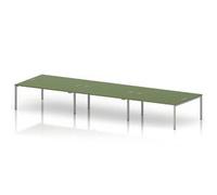 Impulse Bench B2B 6 Person 1800 Silver Frame Bench Desk Moss Green
