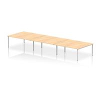 Impulse Bench Bench B2B 6 Person 1800 Silver Frame Office Bench Desk Maple