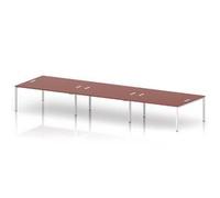 Impulse Bench B2B 6 Person 1800 White Frame Bench Desk Brick Red
