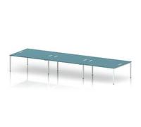 Impulse Bench B2B 6 Person 1800 White Frame Bench Desk Dark Teal