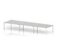 Impulse Bench B2B 6 Person 1800 White Frame Bench Desk Dove Grey