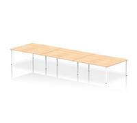 Impulse Bench Bench B2B 6 Person 1800 White Frame Office Bench Desk Maple