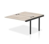 Impulse Bench B2B Ext Kit 1200 Black Frame Office Bench Desk Grey Oak
