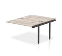 Impulse Bench B2B Ext Kit 1200 Black Frame Office Bench Desk Grey Oak