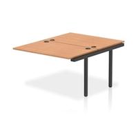 Impulse Bench B2B Ext Kit 1200 Black Frame Office Bench Desk Oak