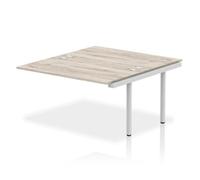 Impulse Bench B2B Ext Kit 1400 Silver Frame Office Bench Desk Grey Oak