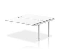 Impulse Bench B2B Ext Kit 1400 Silver Frame Office Bench Desk White