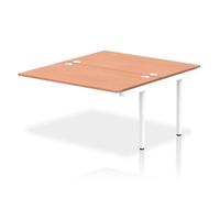 Impulse Bench B2B Ext Kit 1400 White Frame Office Bench Desk Beech