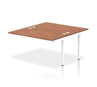 Impulse Bench B2B Ext Kit 1400 White Frame Office Bench Desk Walnut