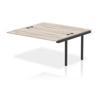 Impulse Bench B2B Ext Kit 1600 Black Frame Office Bench Desk Grey Oak