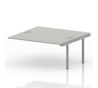 Impulse Bench B2B Ext Kit 1600 Silver Frame Office Bench Desk Dove Grey