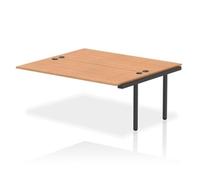 Impulse Bench B2B Ext Kit 1800 Black Frame Office Bench Desk Oak