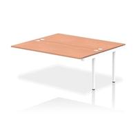 Impulse Bench B2B Ext Kit 1800 White Frame Office Bench Desk Beech