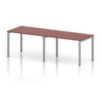 Impulse Bench One Row 2 Person 1200 Silver Frame Bench Desk Brick Red