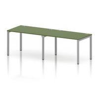Impulse Bench One Row 2 Person 1200 Silver Frame Bench Desk Moss Green