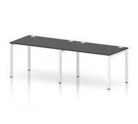 Impulse Bench One Row 2 Person 1200 White Frame Bench Desk Carbon Grey