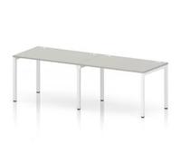 Impulse Bench One Row 2 Person 1200 White Frame Bench Desk Dove Grey
