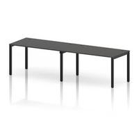Impulse Bench One Row 2 Person 1400 Black Frame Bench Desk Carbon Grey
