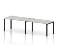 Impulse Bench One Row 2 Person 1400 Black Frame Bench Desk Dove Grey
