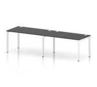 Impulse Bench One Row 2 Person 1400 White Frame Bench Desk Carbon Grey