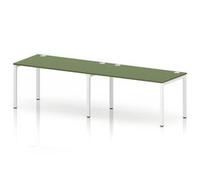 Impulse Bench One Row 2 Person 1400 White Frame Bench Desk Moss Green