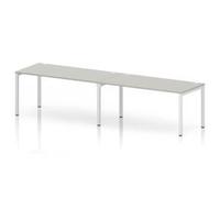 Impulse Bench One Row 2 Person 1600 White Frame Bench Desk Dove Grey