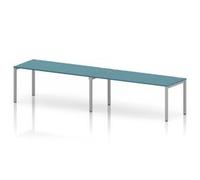 Impulse Bench One Row 2 Person 1800 Silver Frame Bench Desk Dark Teal