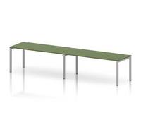 Impulse Bench One Row 2 Person 1800 Silver Frame Bench Desk Moss Green
