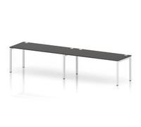 Impulse Bench One Row 2 Person 1800 White Frame Bench Desk Carbon Grey