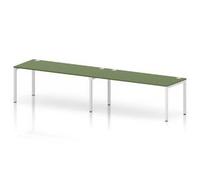 Impulse Bench One Row 2 Person 1800 White Frame Bench Desk Moss Green