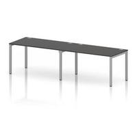 Impulse Bench One Row 2P 1400 Silver Frame Bench Desk Carbon Grey