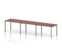 Impulse Bench One Row 3 Person 1200 Silver Frame Bench Desk Brick Red