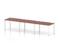 Impulse Bench One Row 3 Person 1200 White Frame Bench Desk Brick Red