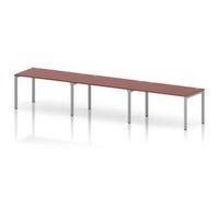Impulse Bench One Row 3 Person 1400 Silver Frame Bench Desk Brick Red