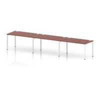 Impulse Bench One Row 3 Person 1400 White Frame Bench Desk Brick Red