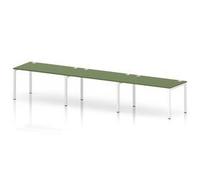 Impulse Bench One Row 3 Person 1400 White Frame Bench Desk Moss Green