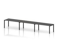 Impulse Bench One Row 3 Person 1600 Black Frame Bench Desk Carbon Grey