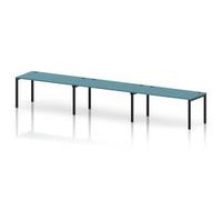 Impulse Bench One Row 3 Person 1600 Black Frame Bench Desk Dark Teal