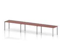 Impulse Bench One Row 3 Person 1600 Silver Frame Bench Desk Brick Red