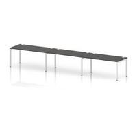 Impulse Bench One Row 3 Person 1600 White Frame Bench Desk Carbon Grey