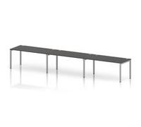 Impulse Bench One Row 3P 1600 Silver Frame Bench Desk Carbon Grey