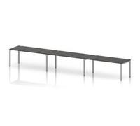 Impulse Bench One Row 3P 1800 Silver Frame Bench Desk Carbon Grey