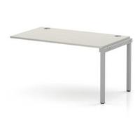 Impulse Bench One Row Ext Kit 1400 Silver Frame Bench Desk Dove Grey