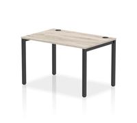 Impulse Bench Single Row 1200 Black Frame Office Bench Desk Grey Oak