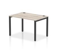 Impulse Bench Single Row 1200 Black Frame Office Bench Desk Grey Oak